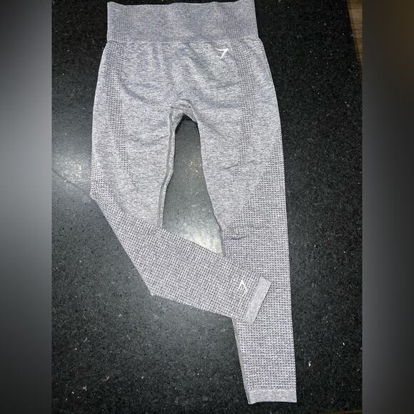 UEC GYMSHARK LIGHT GREY SEAMLESS VITAL LEGGINGS SZ S - Picture 5 of 11